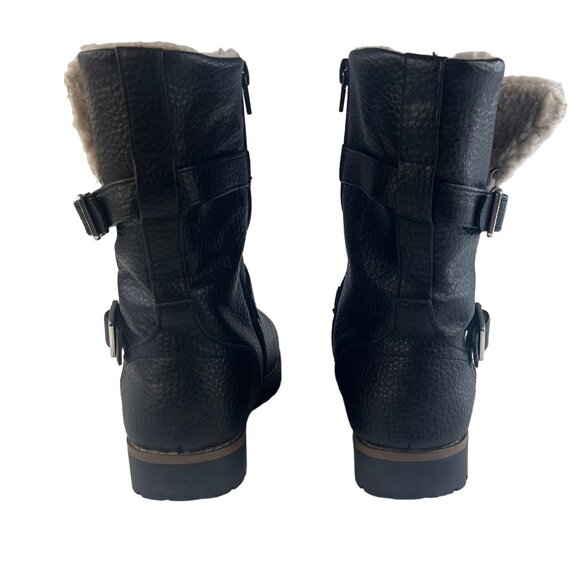 Nautica Womens Snow Boots Buckles Faux Fur Black Size 8 - Picture 5 of 10